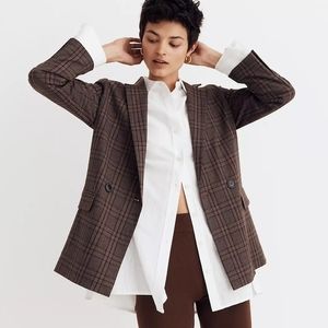 Madewell Caldwell Double-Breasted Blazer in Hedden Plaid